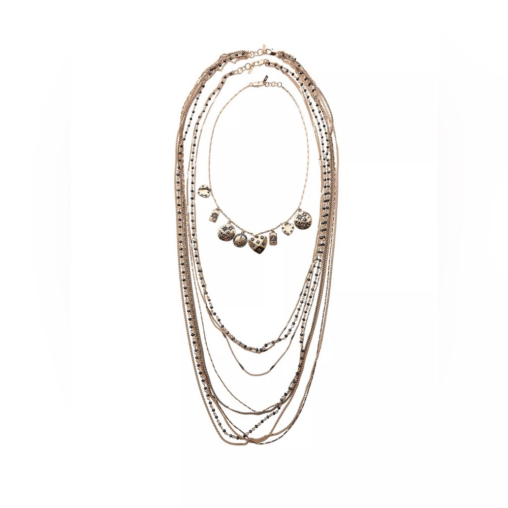 Zara 3 pack of beaded chain charm necklace